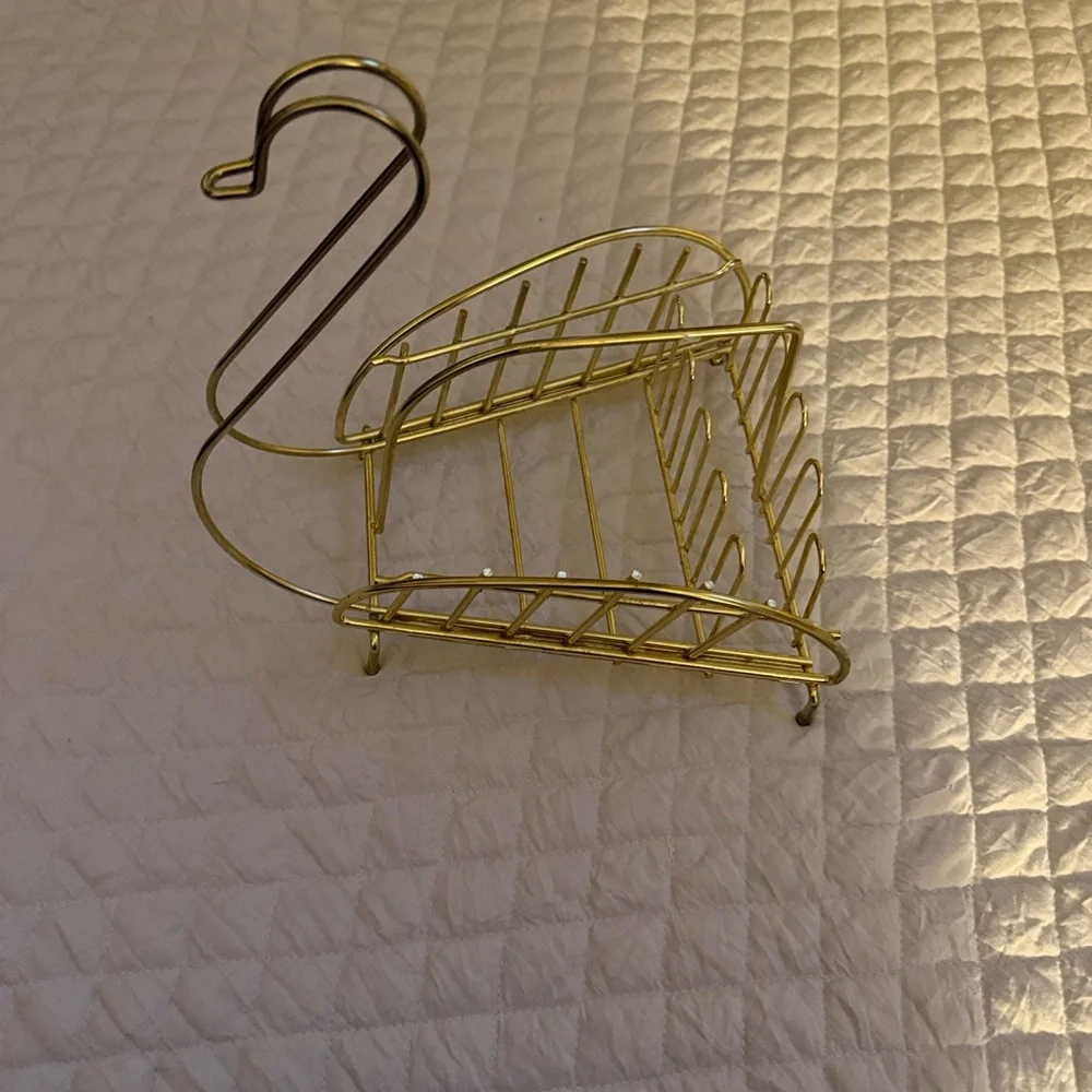 Swan mid-century modern brass wire rack - Picture 3 of 3